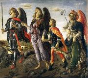 Francesco Botticini Tobias and the ore angels Michael, Rafael and Gabriel oil on canvas